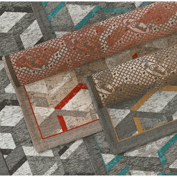 Sivo-rjav tekač Floorita Hypnotik, 55 x 140 cm-image-3