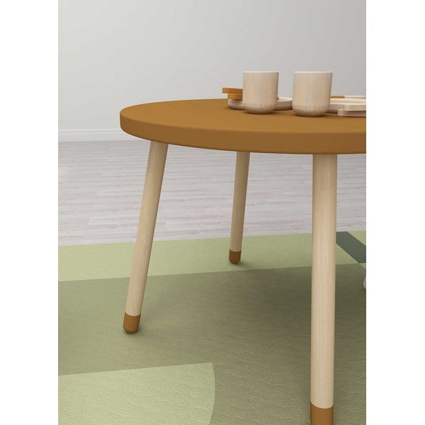 Gorčično rumena otroška miza Flexa Dots, ø 60 cm-image-1