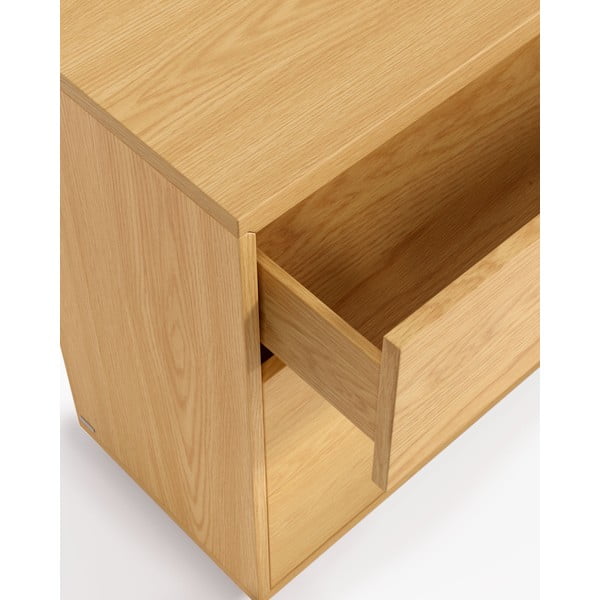 Nizka komoda v hrastovem dekorju v naravni barvi 90x75 cm Abilen - Kave Home-image-1