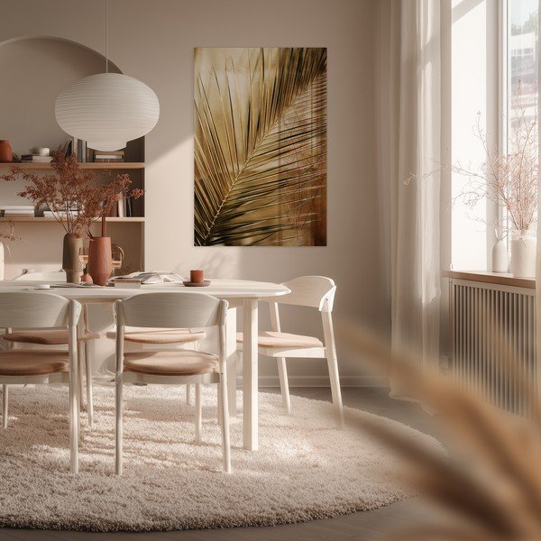Tiskana steklena slika 80x120 cm Gold Palm  – Styler-image-1