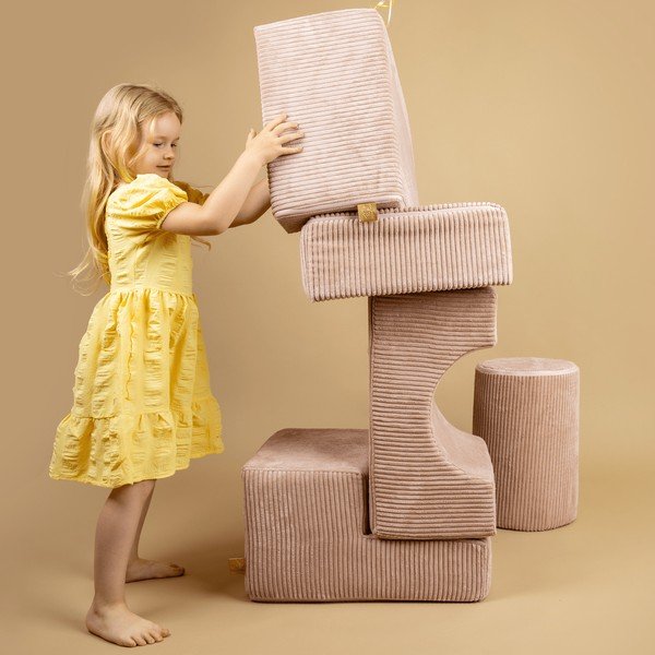 Turkizno otroško igrišče iz pene iz rebrastega žameta 4 ks višina 30 cm 45x170 cm Montessori – Meowbaby-image-4