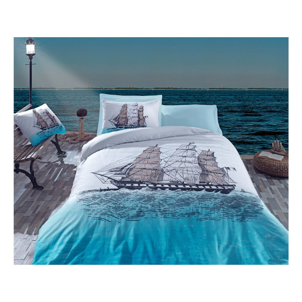 Komplet bombažnega posteljnega perila za eno osebo z rjuho Calamonte, 160 x 220 cm