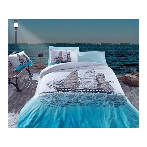 Komplet bombažnega posteljnega perila za eno osebo z rjuho Calamonte, 160 x 220 cm