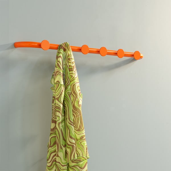 Oranžen kovinski stenski obešalnik 75 cm Retro – Spinder Design-image-1