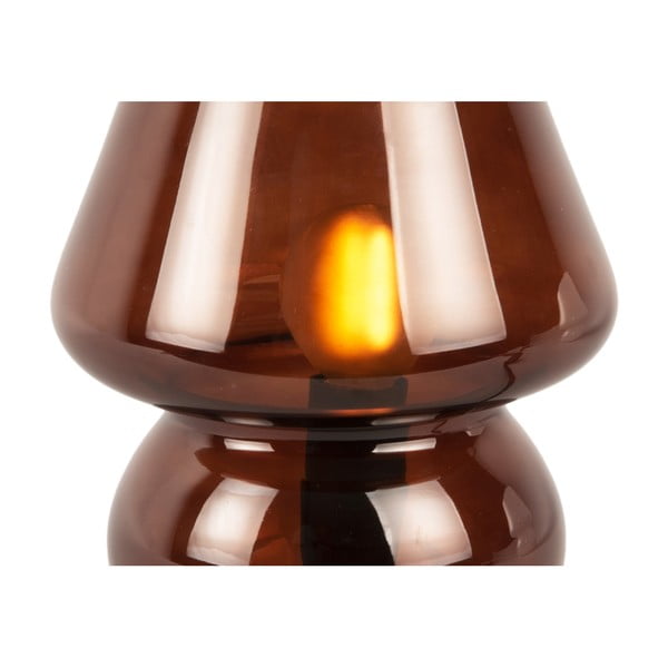 Temno rjava steklena namizna svetilka Leitmotiv Glass, višina 18 cm-image-4