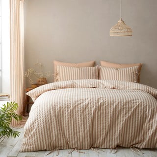 Podaljšana posteljnina za zakonsko posteljo v barvi terakote 230x220 cm Zanzibar Stripe – Pineapple Elephant