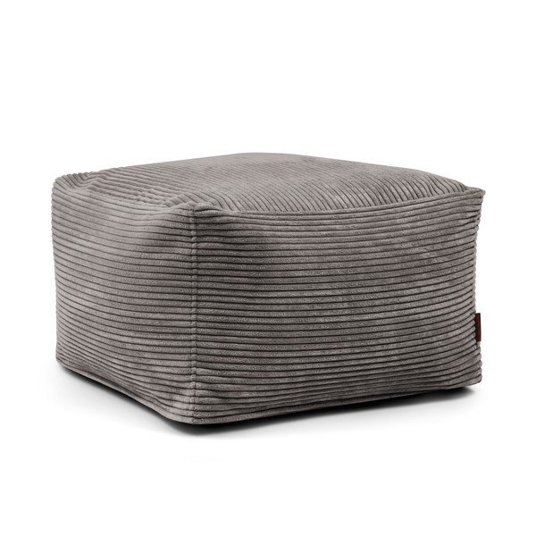 Temno siva vreča za sedenje iz rebrastega žameta Softbox MooG – SLOWDOWN