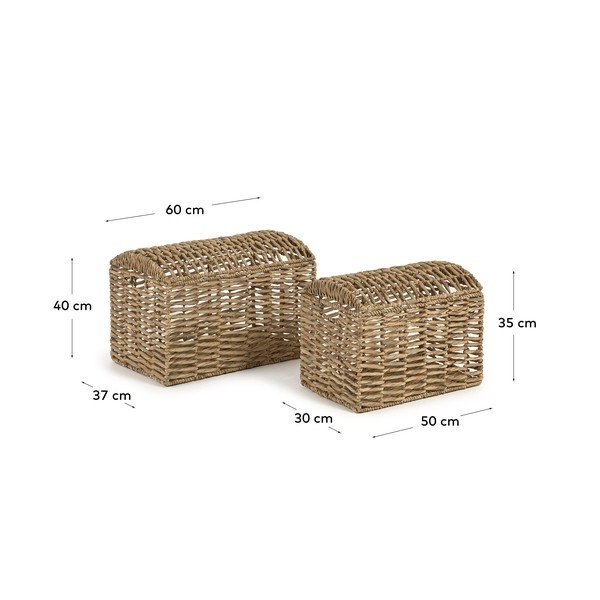 Košare v kompletu 2 ks iz vodne hijacinte 60x37x40 cm Xuliana – Kave Home-image-4