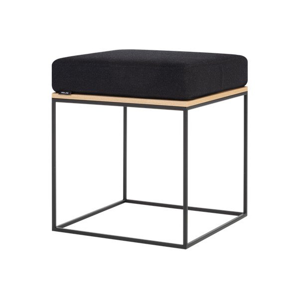 Črn oblazinjen stolček Feo – noo.ma