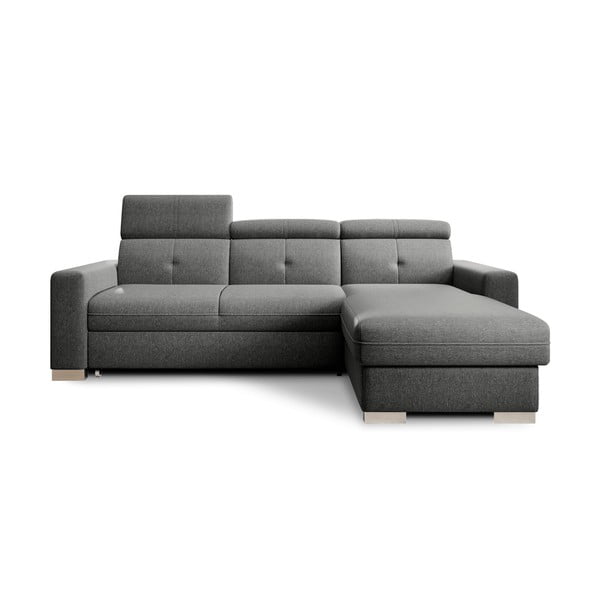 Siva raztegljiva/s prostorom za shranjevanje kotna sedežna garnitura (desni kot/z ležalnikom) Fresia – ELTAP