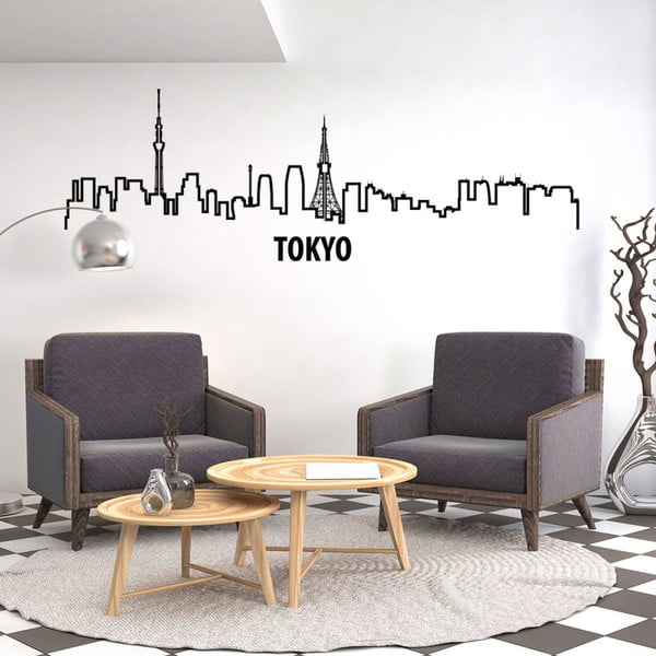 Stenska nalepka v obliki obrisa mesta Ambiance Tokio