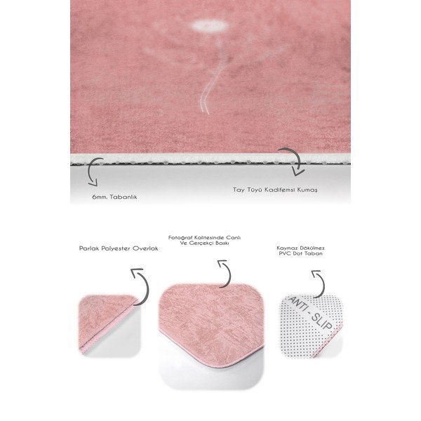 Rožnate žametne kopalniške preproge v kompletu 2 ks 60x100 cm – Mila Home-image-3