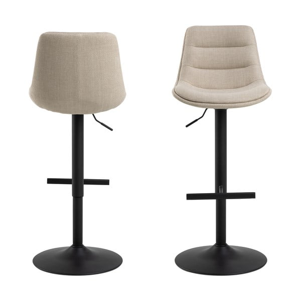 Črn/bež barski stol z nastavljivo višino (višina sedeža 65 cm) Adisa – Actona-image-2