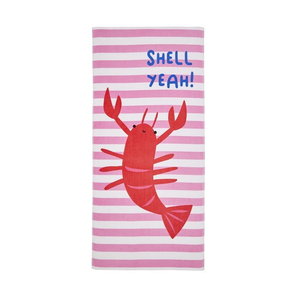 Roza brisača za plažo 160x76 cm Shell Yeah - Catherine Lansfield