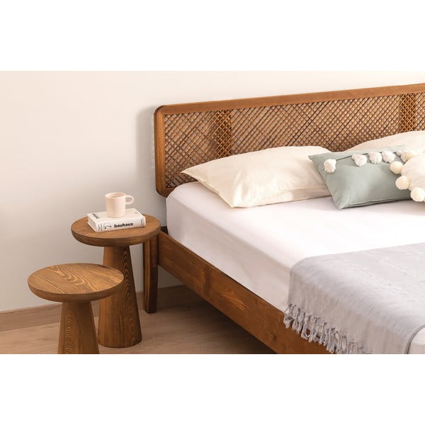 Postelja iz masivne smreke z letvenim dnom 90x200 cm v naravni barvi/temno rjava Izabelya – Kalune Design-image-3