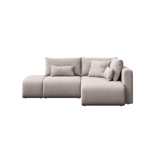 Svetlo siva raztegljiva kotna sedežna garnitura s prostorom za shranjevanje (desni kot/z ležalnikom) Lumine – Ghado