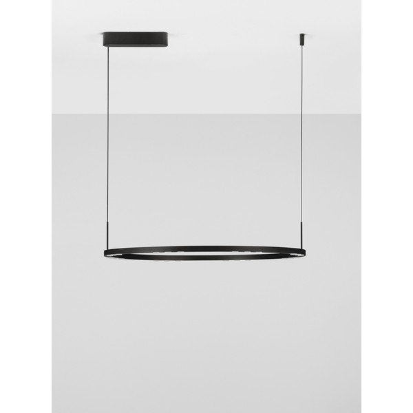 Mat črna aluminijasta LED zatemnitvena viseča svetilka ø 80 cm Lunette – Nova Luce-image-3