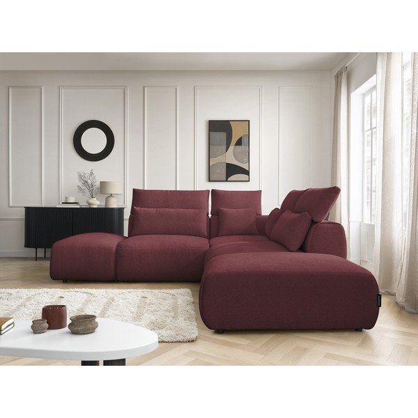 Rdeča nastavljiva kotna sedežna garnitura Jana – Bobochic Paris-image-3