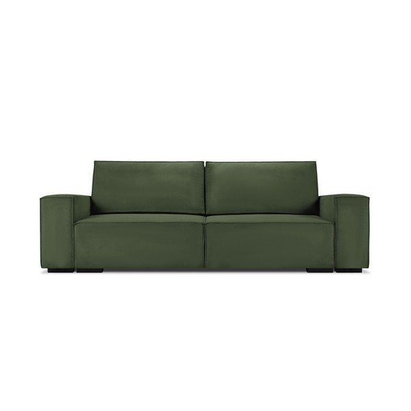 Zelena žametna raztegljiva sedežna garnitura Mazzini Sofas Azalea-image-2
