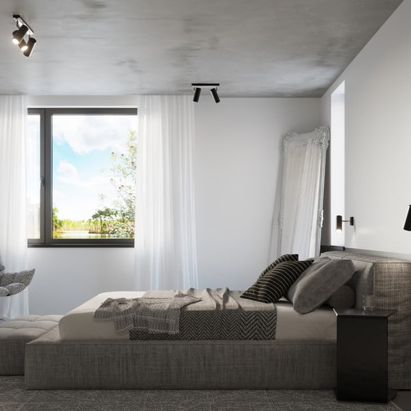 Črna stropna svetilka 6x30 cm Mira – Sollux-image-4