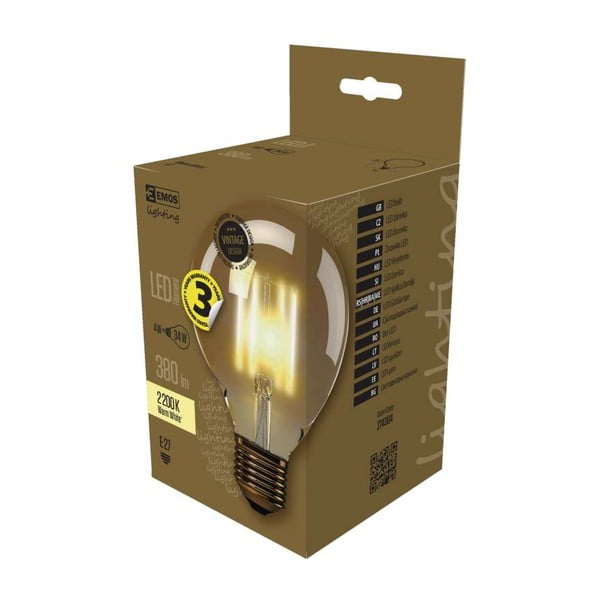 LED žarnica EMOS Vintage G95 Toplo bela, 4W E27-image-2