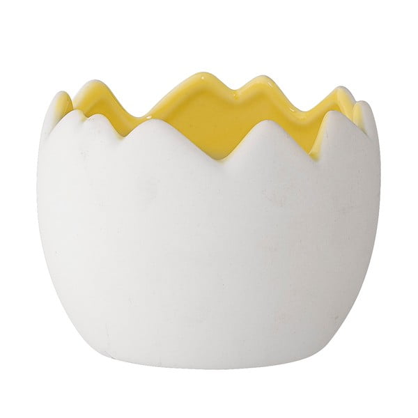 Keramični lonec v obliki jajca z rumenim detajlom Bloomingville, , ⌀ 9 cm