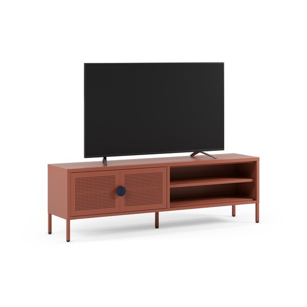 Kovinska TV omarica v barvi terakote 160x50x35 cm Sayla – Marckeric-image-3