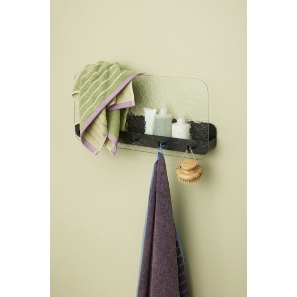Črn kovinski stenski obešalnik s polico Shack - Hübsch-image-1