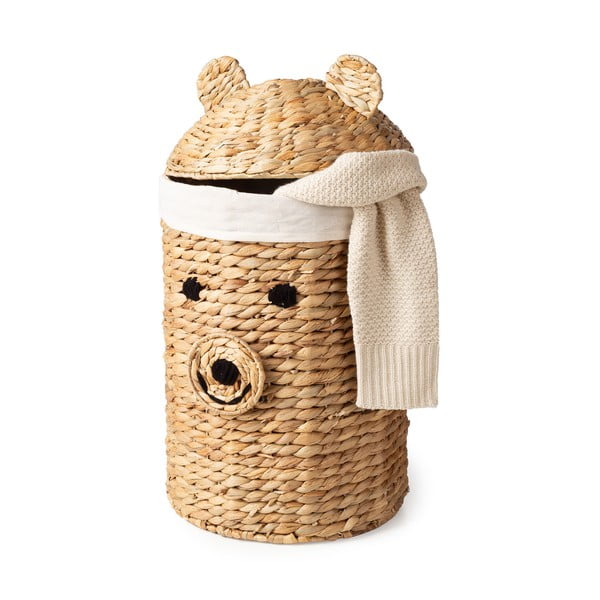 Otroška škatla za shranjevanje iz vodne hijacinte v naravni barvi ø 30x56 cm Bear – Compactor-image-4