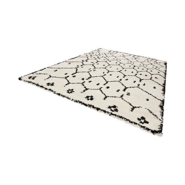 Belo-črna preproga Mint Rugs Allure Ronno White, 80 x 150 cm-image-1