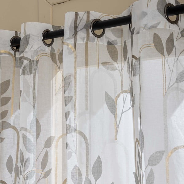 Siva prosojna zavesa iz tančice 140x240 cm Roseris – douceur d'intérieur-image-2