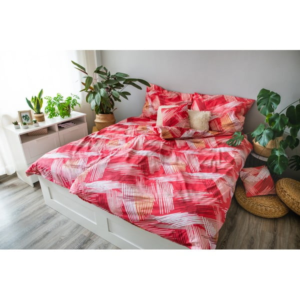 Rdeča bombažna posteljnina  140x200 cm LP Dita Red - Cotton House