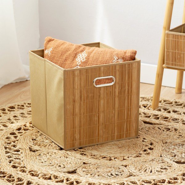 Košara za police iz bambusa 31x31x31 cm Anji – Compactor-image-1