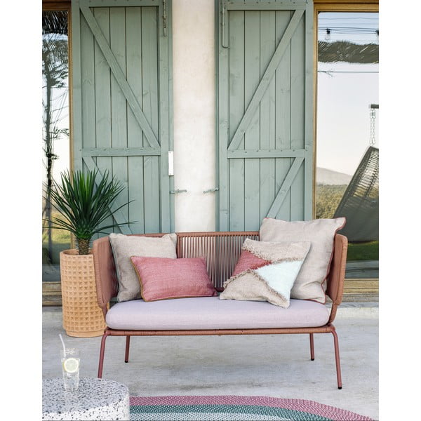 Roza prevleka za okrasno blazino iz reciklirane plastike Kave Home Dalila, 30 x 50 cm-image-2