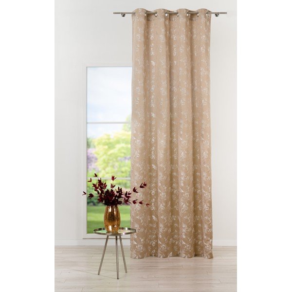 Bež zavesa 135x260 cm Lillies – Mendola Fabrics-image-2