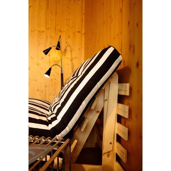 Črno-bel raztegljiv futonski/lesen fotelj Roots – Karup-image-4