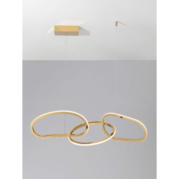 Aluminijasta LED zatemnitvena viseča svetilka v zlati barvi Girish – Nova Luce-image-4