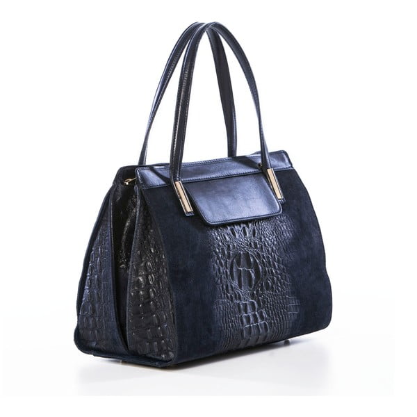 Usnjena torbica Croco Blue-image-4
