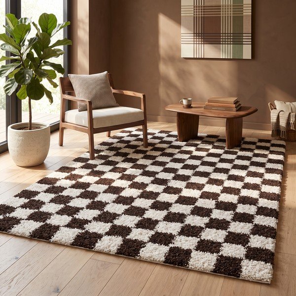 Rjava/kremno bela preproga 80x150 cm Grida – ESTE-image-4