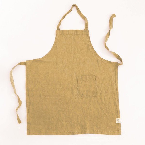 Temno rumen otroški lanen predpasnik Linen Tales Regular, 57 x 47 cm