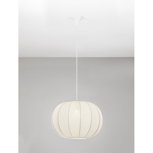 Mat bela tekstilna viseča svetilka ø 50 cm Delina – Nova Luce-image-3
