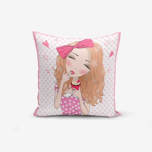 Prevleka za vzglavnik Minimalist Cushion Covers Girl With Cupcake, 45 x 45 cm