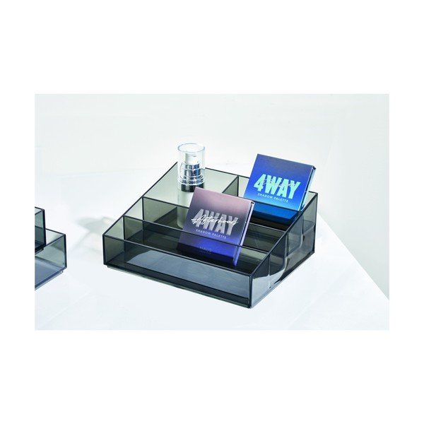 Mat črn kopalniški organizator za kozmetiko iz reciklirane plastike Nail Station – iDesign-image-1