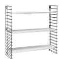 3-nivojski regal s belimi policami Metaltex Libro, dolžina 70 cm