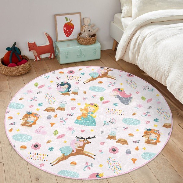 Svetlo rožnata otroška preproga ø 100 cm Comfort – Mila Home-image-3