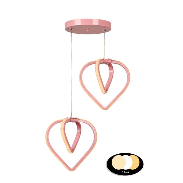 Rožnata kovinska LED viseča svetilka ø 20 cm Sevinc – Squid Lighting-image-2