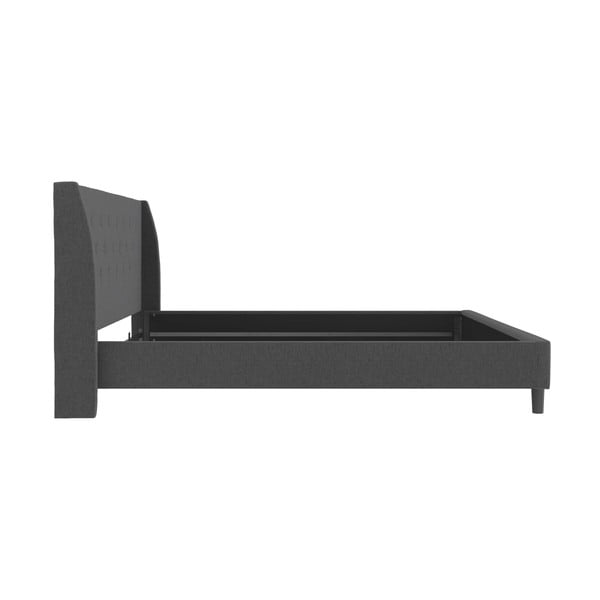 Temno siva oblazinjena zakonska postelja 180x200 cm Her Majesty – Støraa-image-4