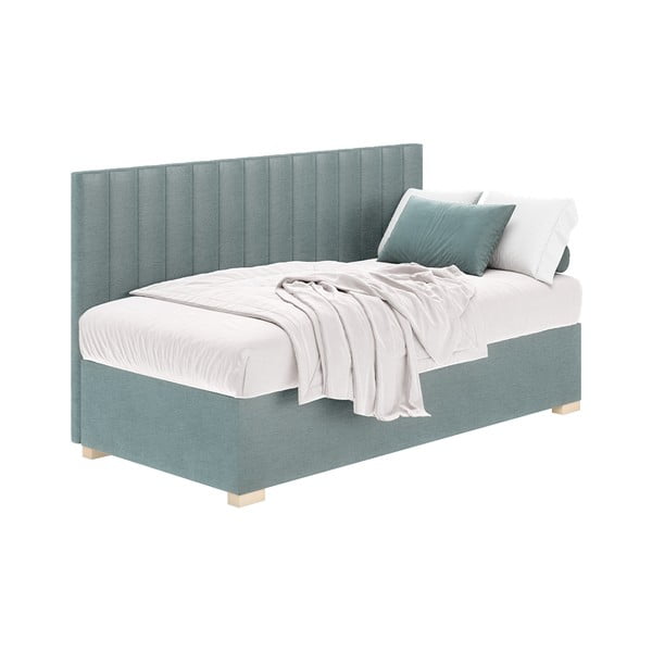 Modra otroška postelja s prostorom za shranjevanje z vzmetnico 90x200 cm Chill – Ghado-image-2