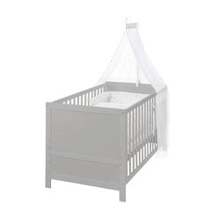Svetlo siva otroška posteljica z ogrodjem za baldahin 70x140 cm Sternenzauber – Roba