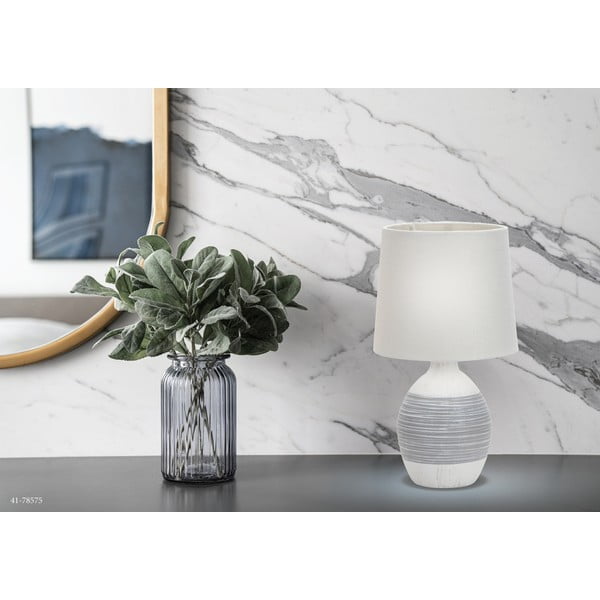Svetlo siva namizna svetilka s tekstilnim senčnikom (višina 35 cm) Ambon – Candellux Lighting-image-1